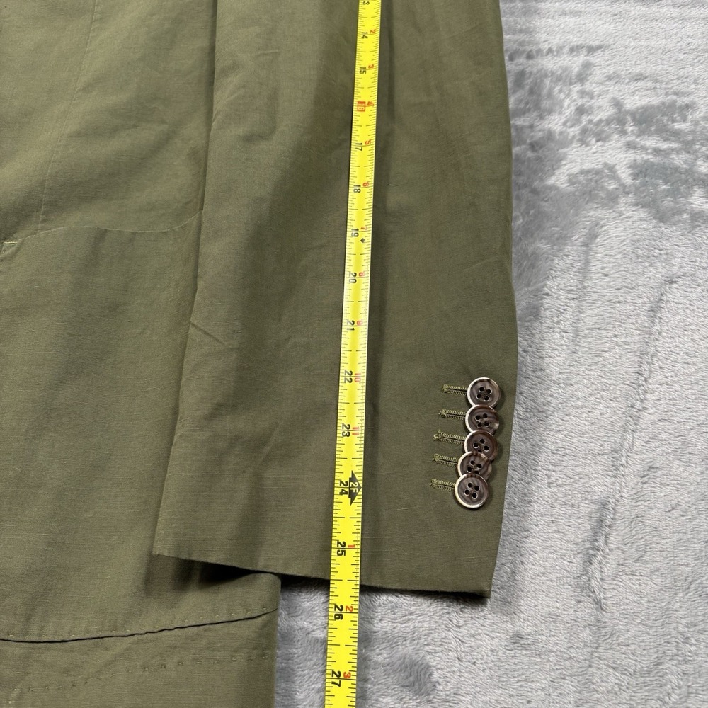 SuitSupply 44R Olive Green Cotton Linen Sport Coat Blazer Besi Italy EU54 - Picture 2 of 6